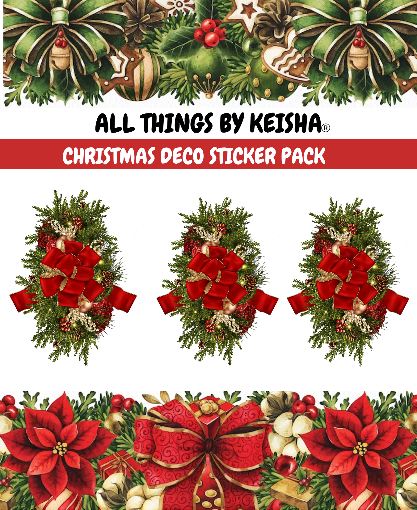 CHRISTMAS DECO STICKER PACK -MINI