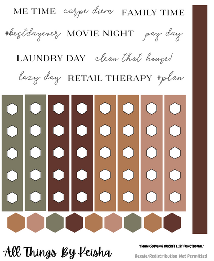 THANKSGIVNG BUCKET LIST