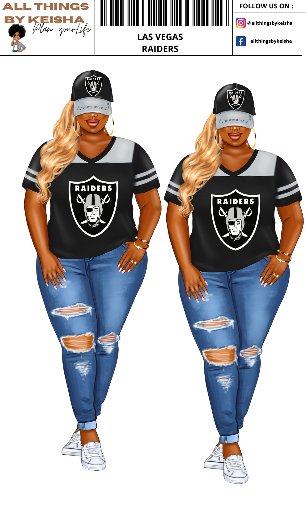 RAIDERS PLANNER GIRL STICKER SET