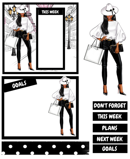 FALL IN LOVE IN PARIS THEMED STICKER PACK- DARK