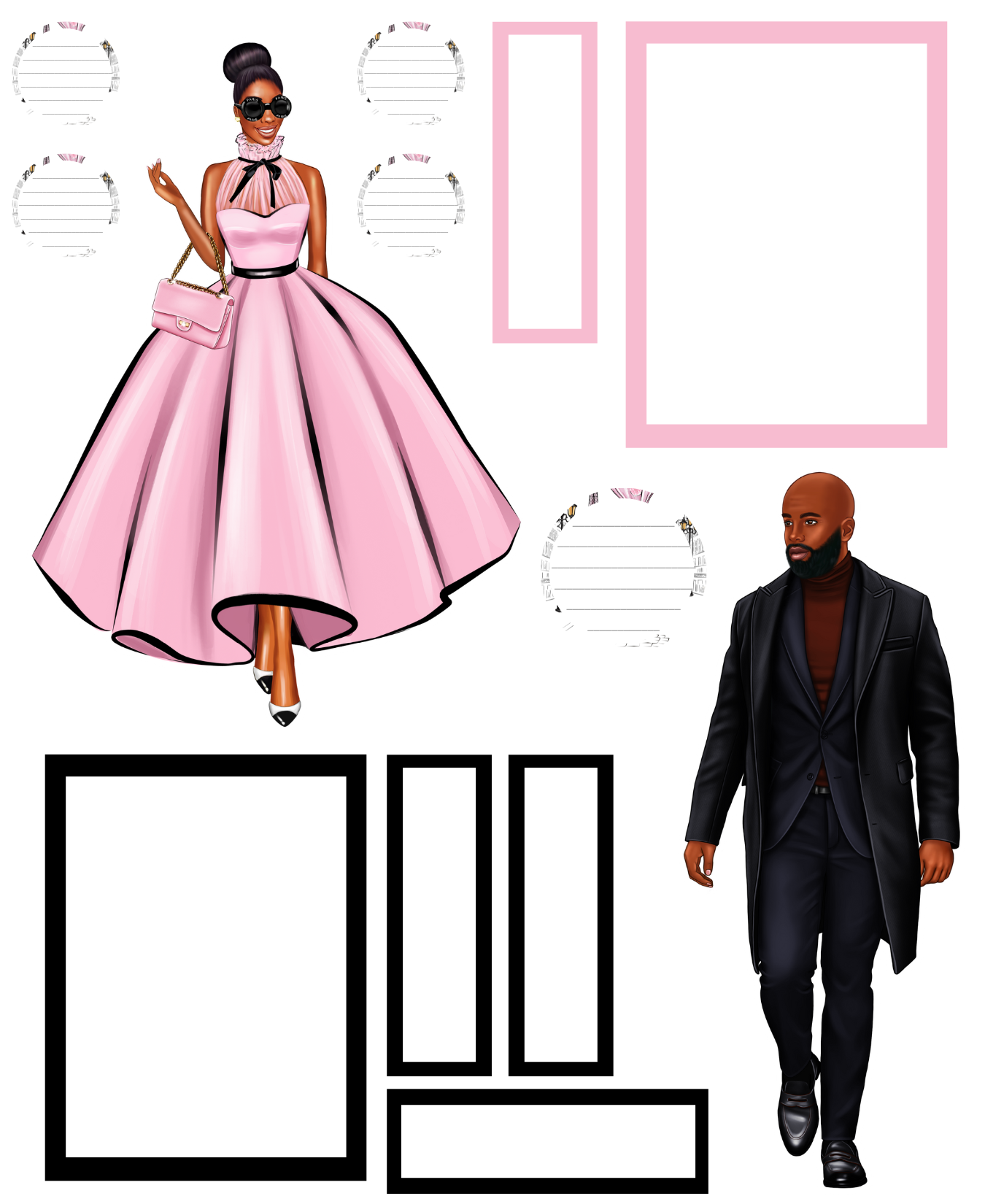 FALL IN LOVE IN PARIS THEMED STICKER PACK- DARK