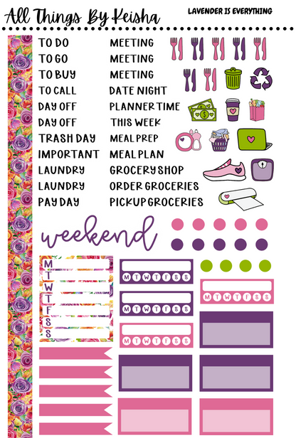 LAVENDER IS EVERYTHING - WEEKLY KITS( 7X9)