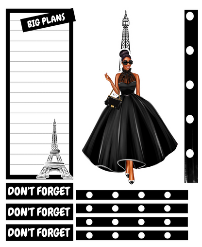 FALL IN LOVE IN PARIS THEMED STICKER PACK- DARK