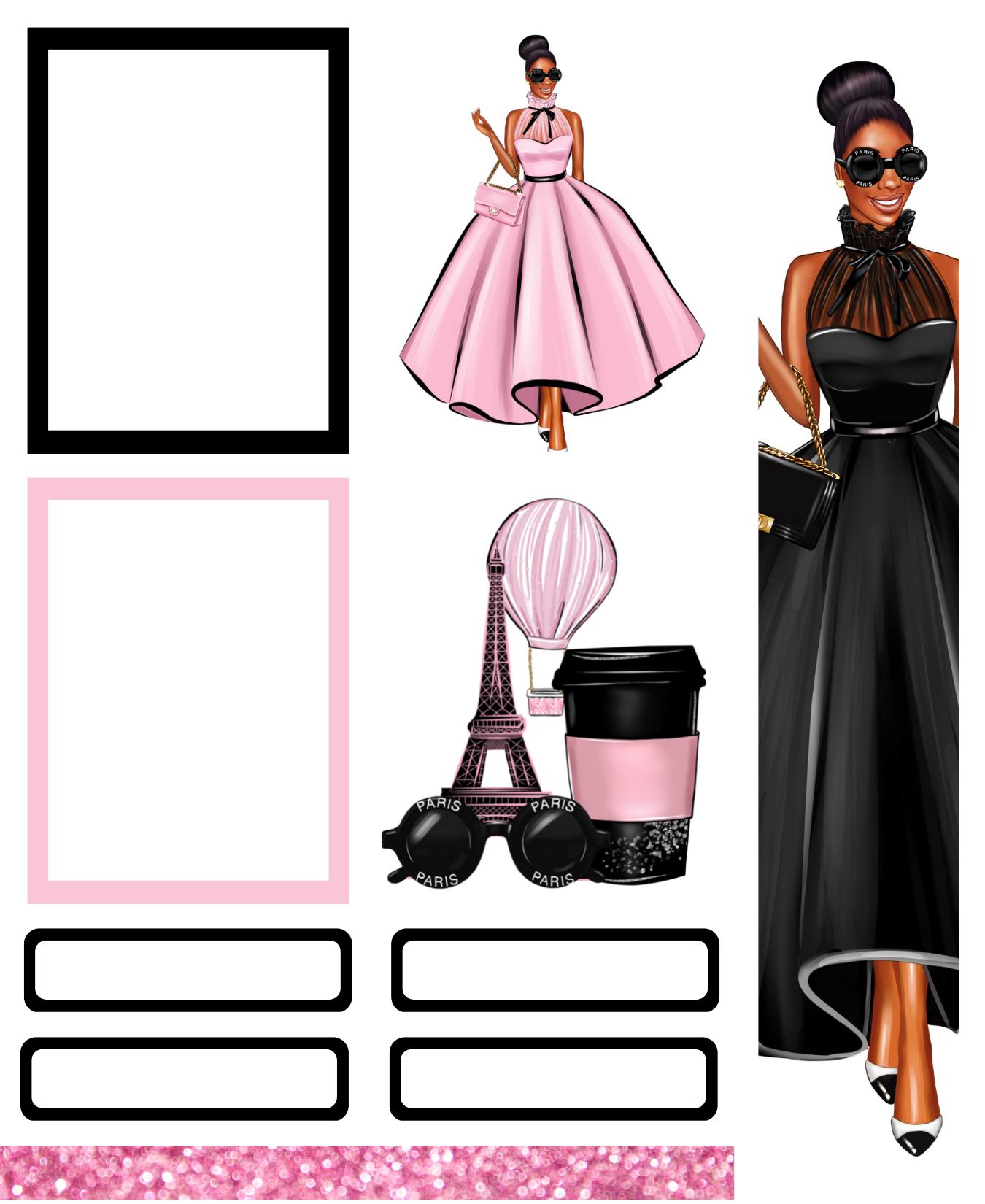 FALL IN LOVE IN PARIS THEMED STICKER PACK- DARK