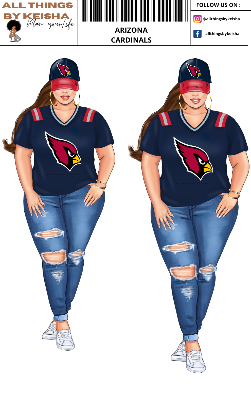 CARDINALS PLANNER GIRL STICKER SET