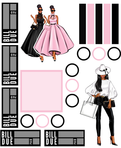 FALL IN LOVE IN PARIS THEMED STICKER PACK- DARK