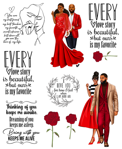 STEP IN THE NAME OF LOVE THEMED STICKER PACK - DARK