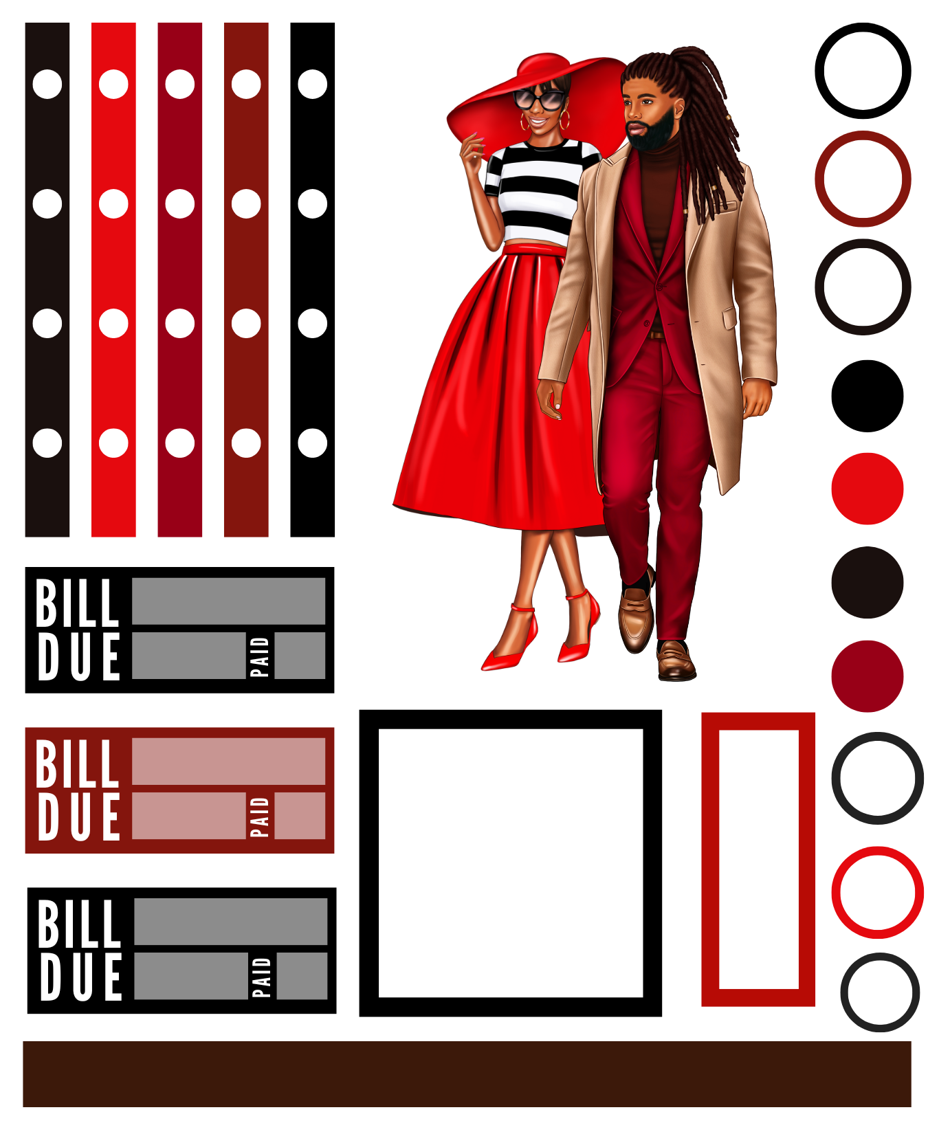 STEP IN THE NAME OF LOVE THEMED STICKER PACK - DARK