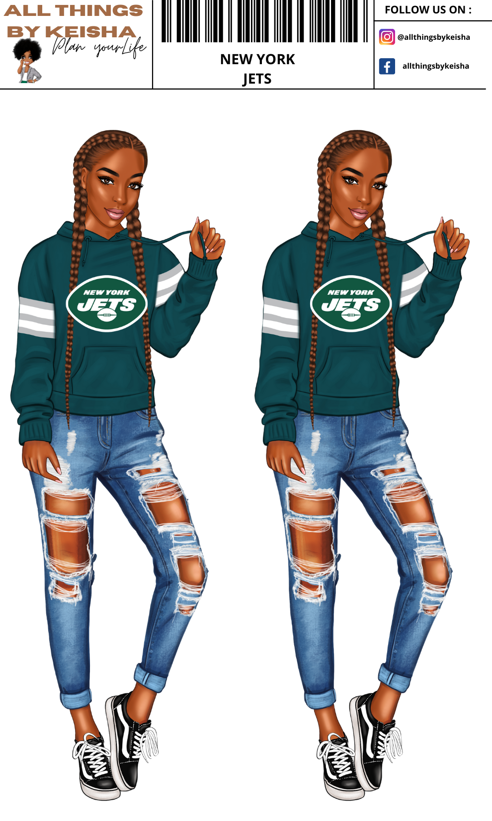 JETS PLANNER GIRL STICKER SET