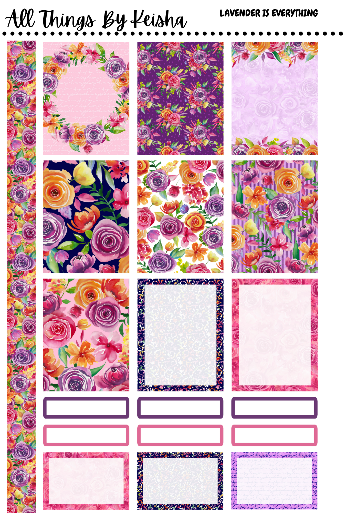 LAVENDER IS EVERYTHING - WEEKLY KITS( 7X9)