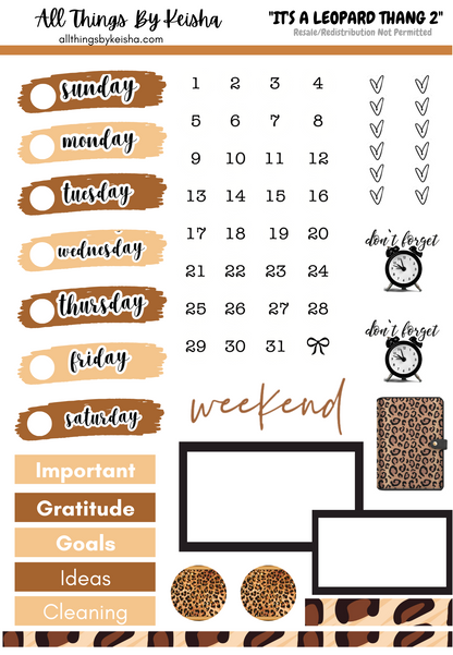 IT'S A LEOPARD THANG- LIGHT WEEKLY KIT