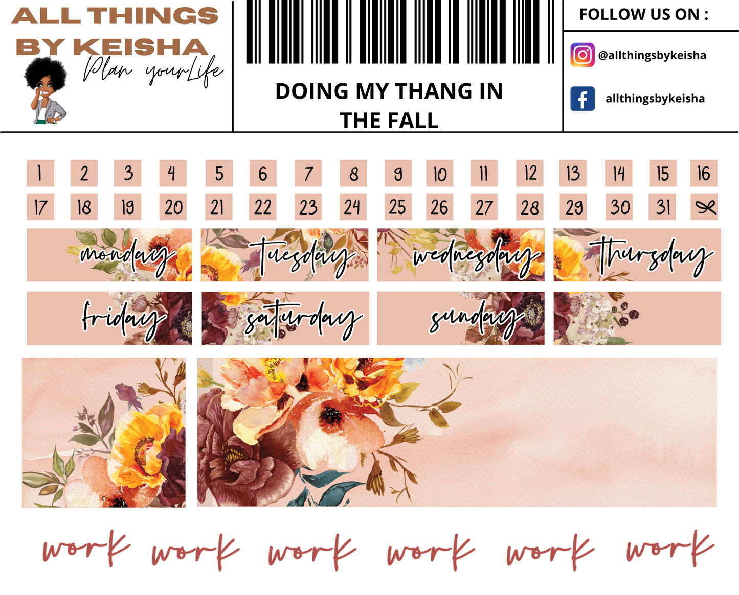 DOING MY THANG IN THE FALL FULL STICKER KIT