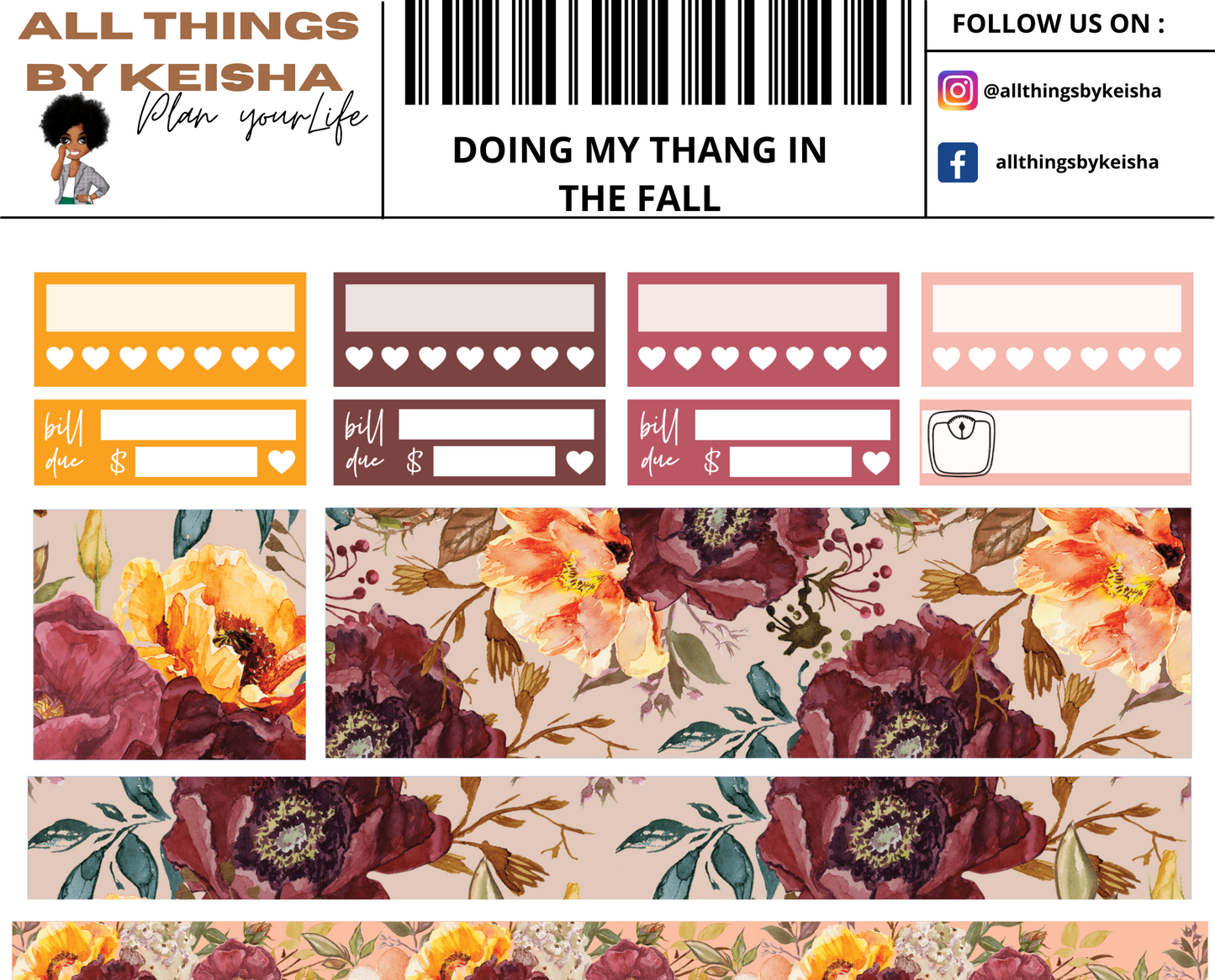 DOING MY THANG IN THE FALL FULL STICKER KIT