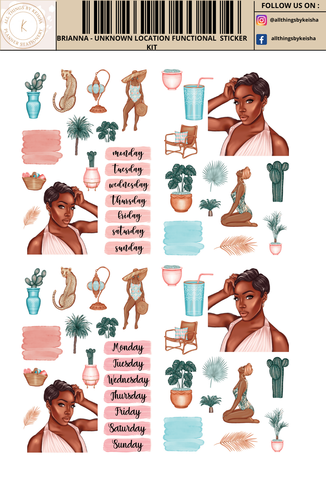 BRIANNA - UNKNOWN LOCATION FUNCTIONAL STICKER KIT
