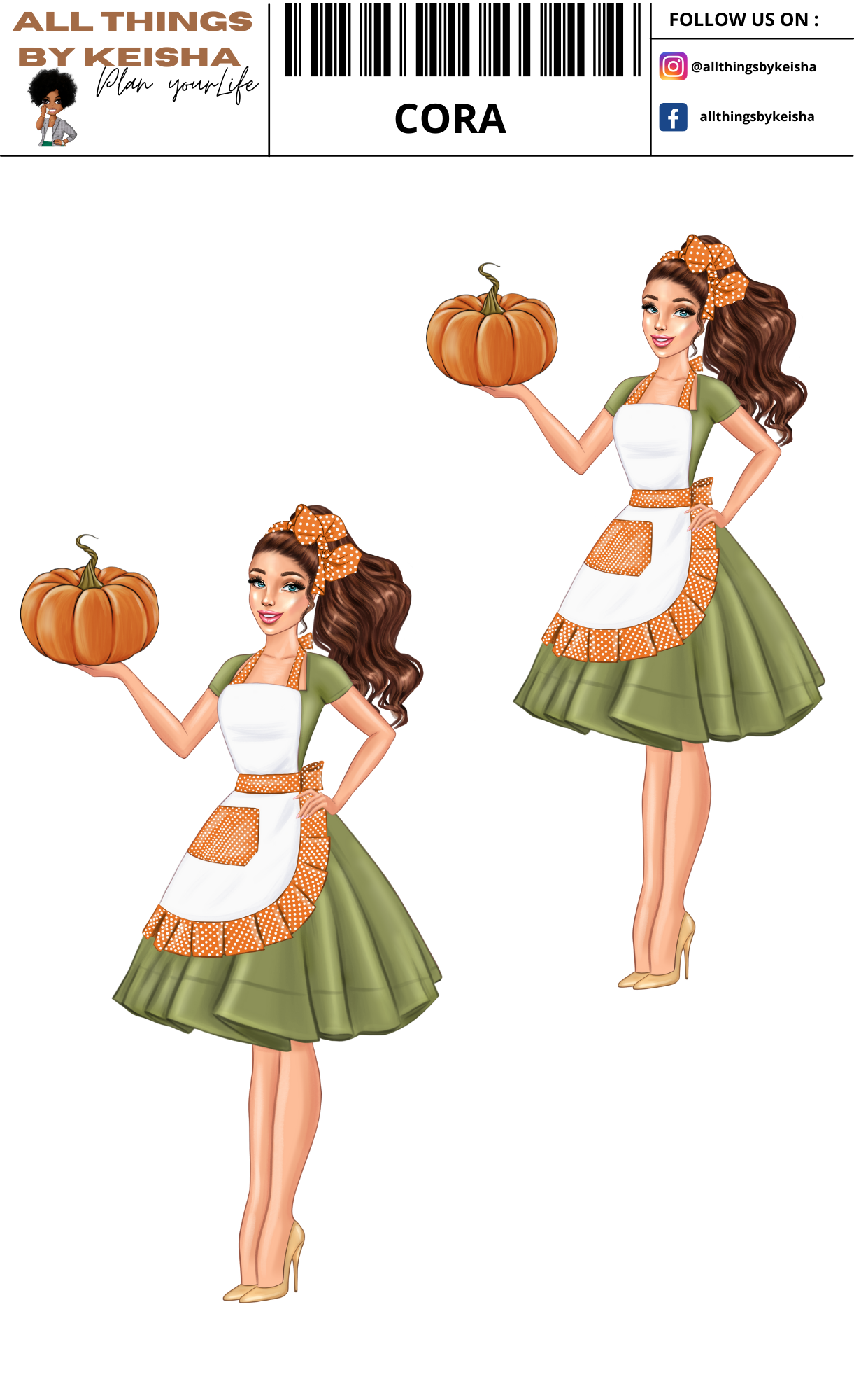 CORA PLANNER GIRL STICKER SET