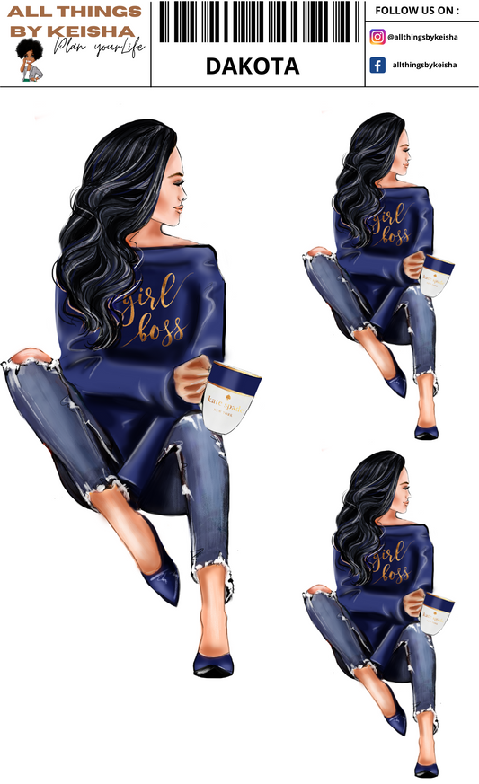 DAKOTA PLANNER GIRL STICKER SET