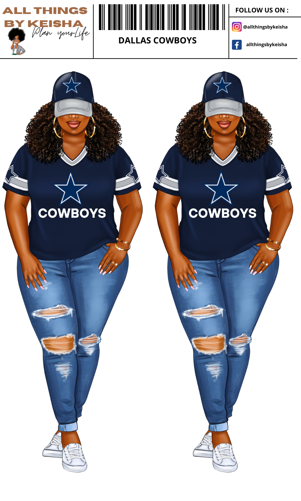 DALLAS COWBOYS PLANNER GIRL STICKER SET