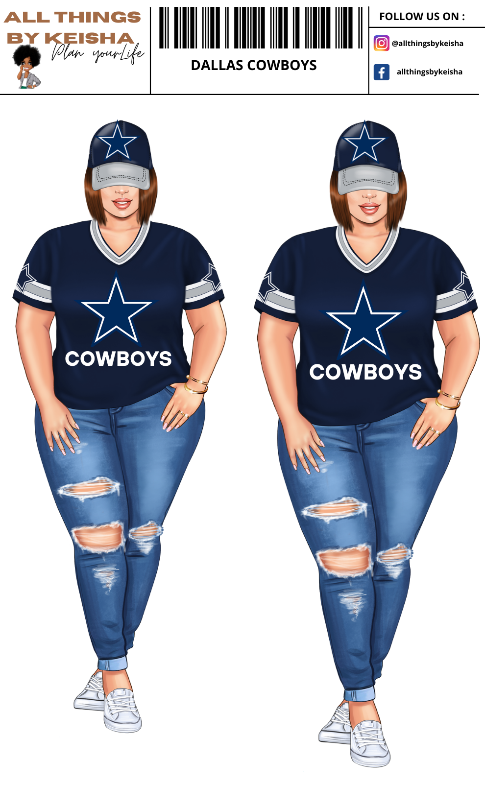 DALLAS COWBOYS PLANNER GIRL STICKER SET