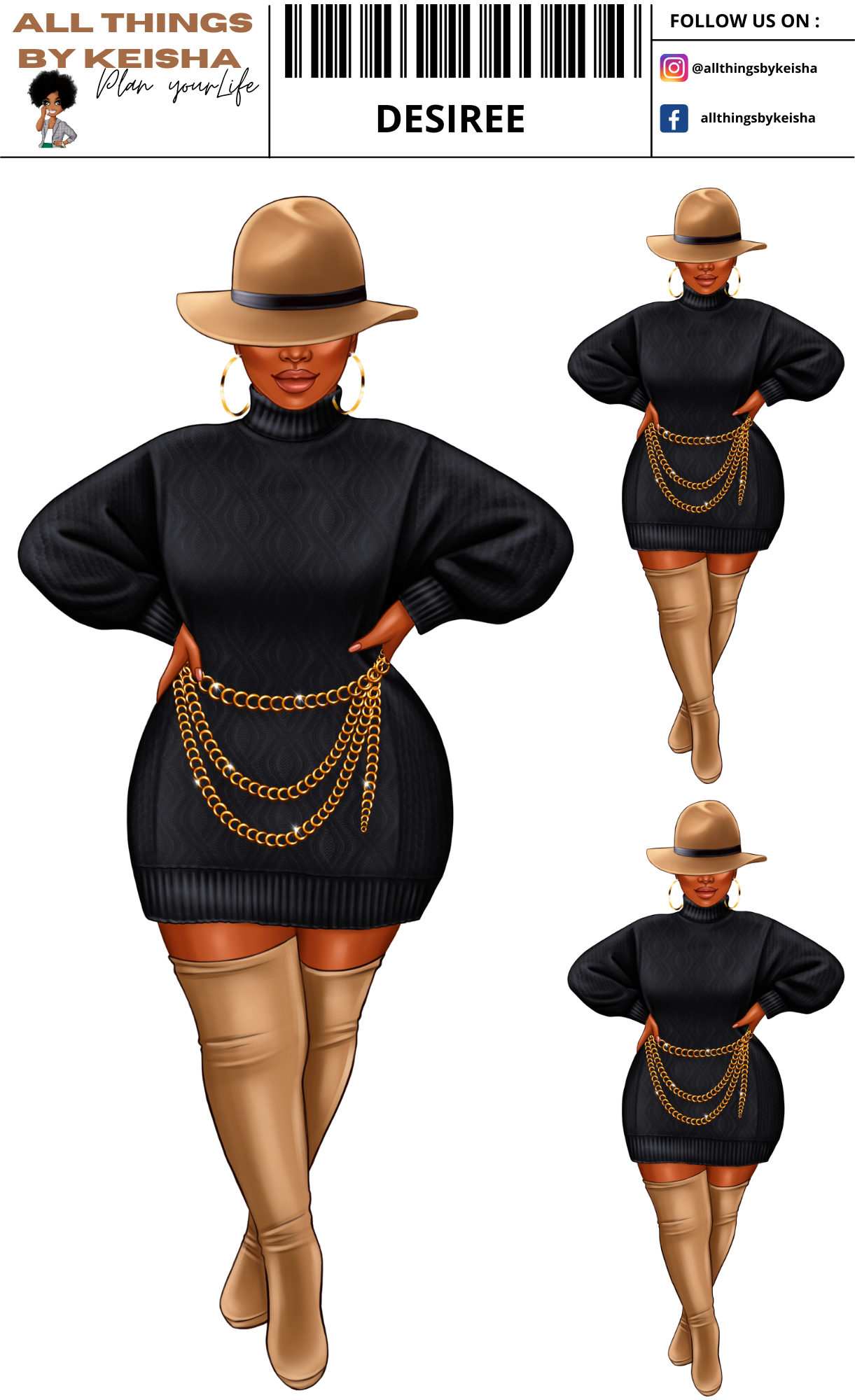 DESIREE PLANNER GIRL STICKER SET