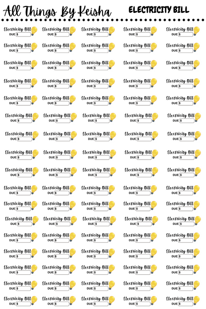THE MOST IMPORTANT MONTHLY  HOUSEHOLD  DUE SCRIPT STICKERS- BUNDLE