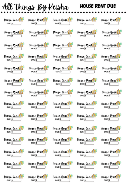 THE MOST IMPORTANT MONTHLY  HOUSEHOLD  DUE SCRIPT STICKERS- BUNDLE