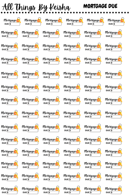 THE MOST IMPORTANT MONTHLY  HOUSEHOLD  DUE SCRIPT STICKERS- BUNDLE