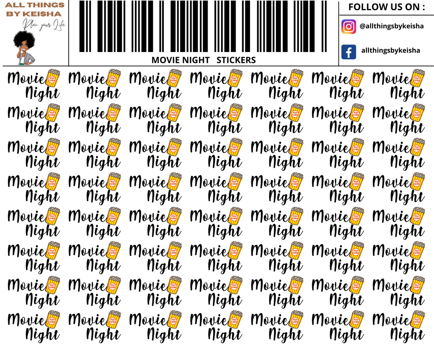MOVIE NIGHT STICKERS