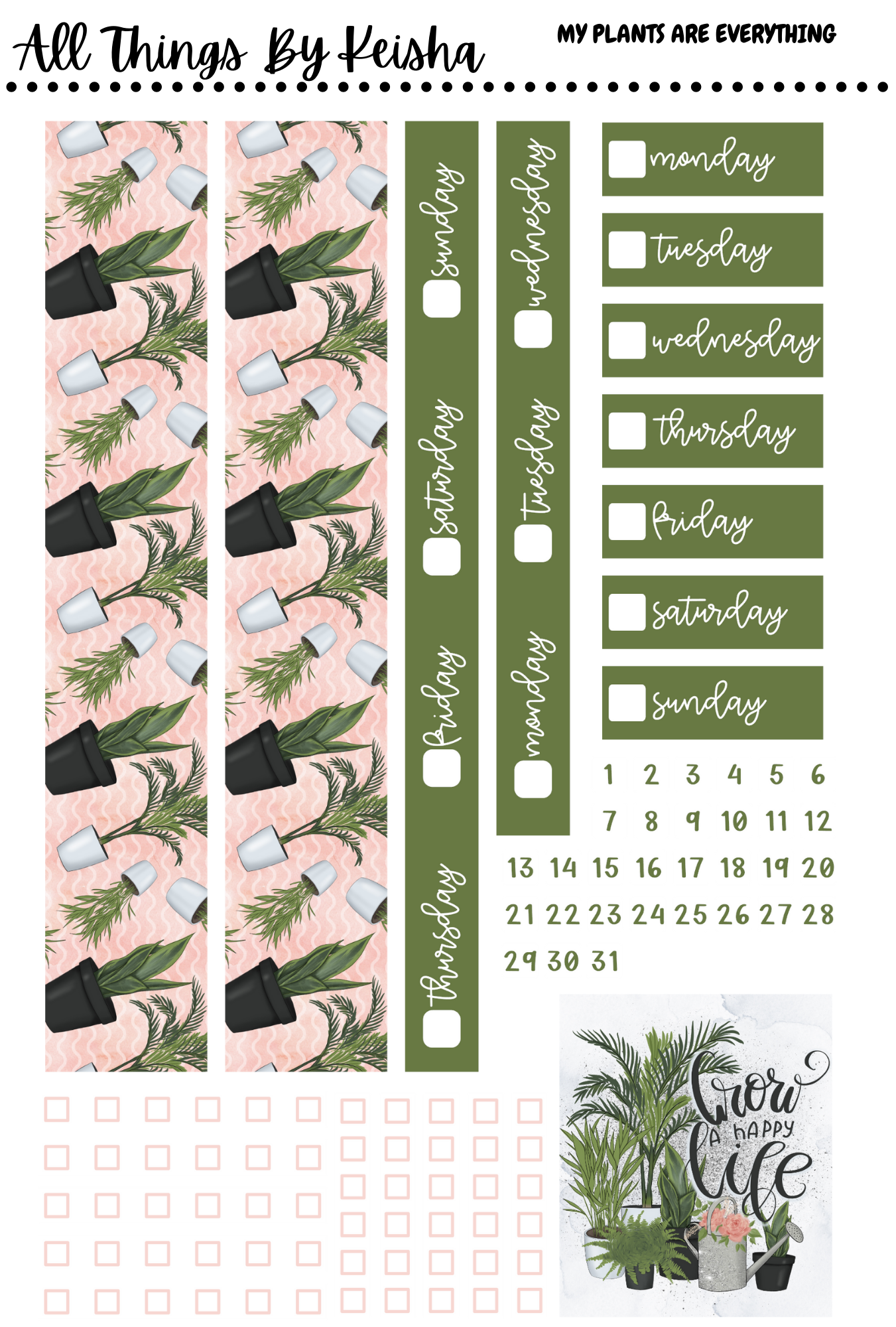 MY PLANTS ARE EVERYTHING WEEKLY KITS( 7X9)