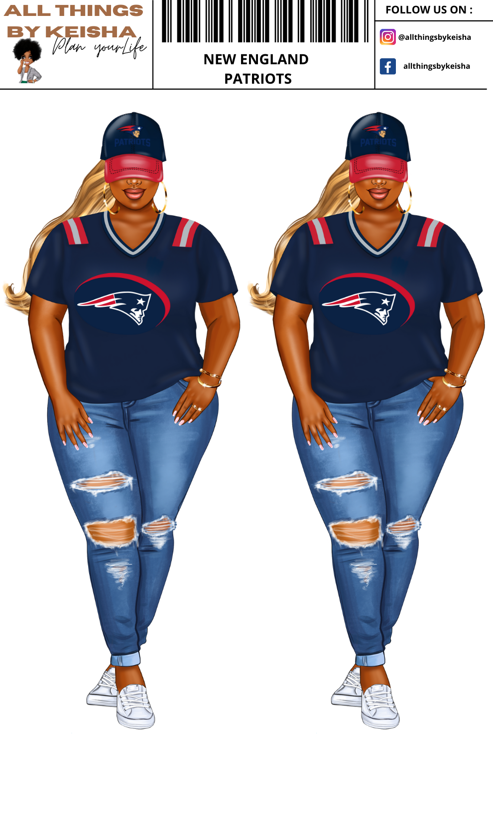 PATRIOTS PLANNER GIRL STICKER SET