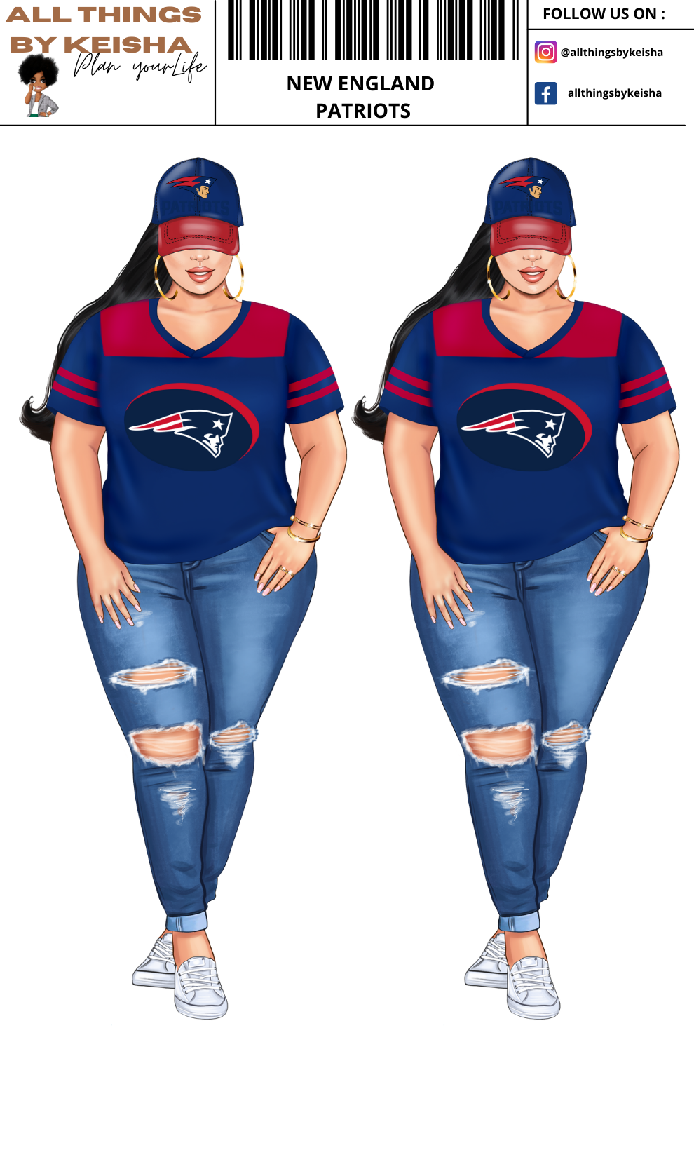 PATRIOTS PLANNER GIRL STICKER SET