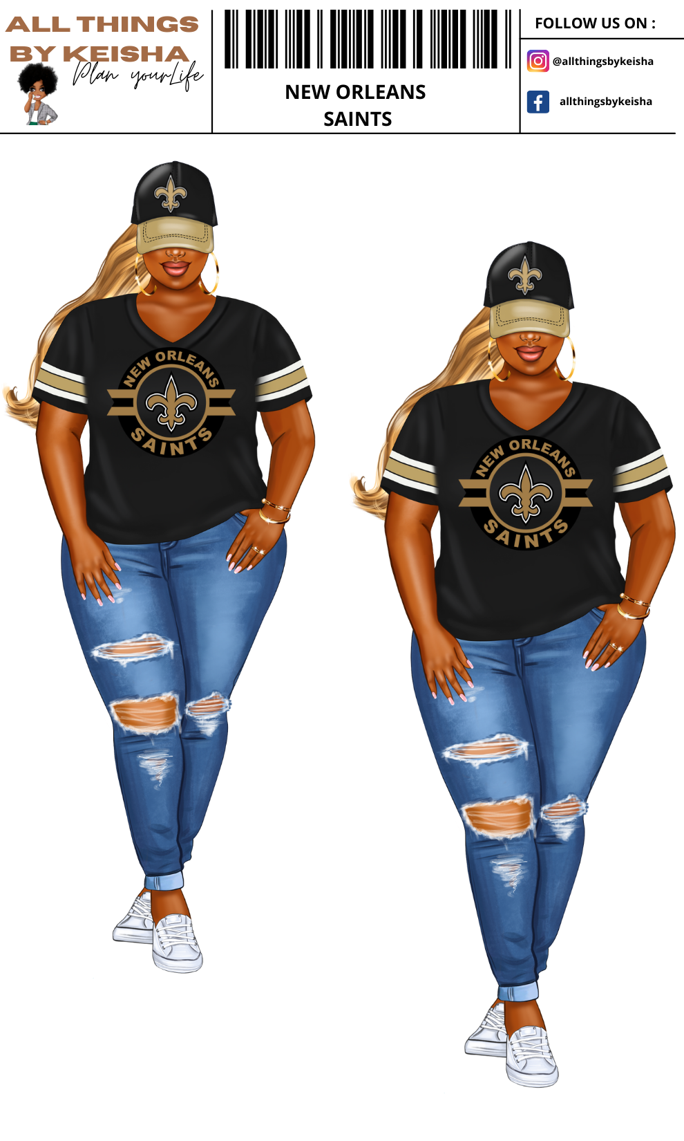 SAINTS PLANNER GIRL STICKER SET