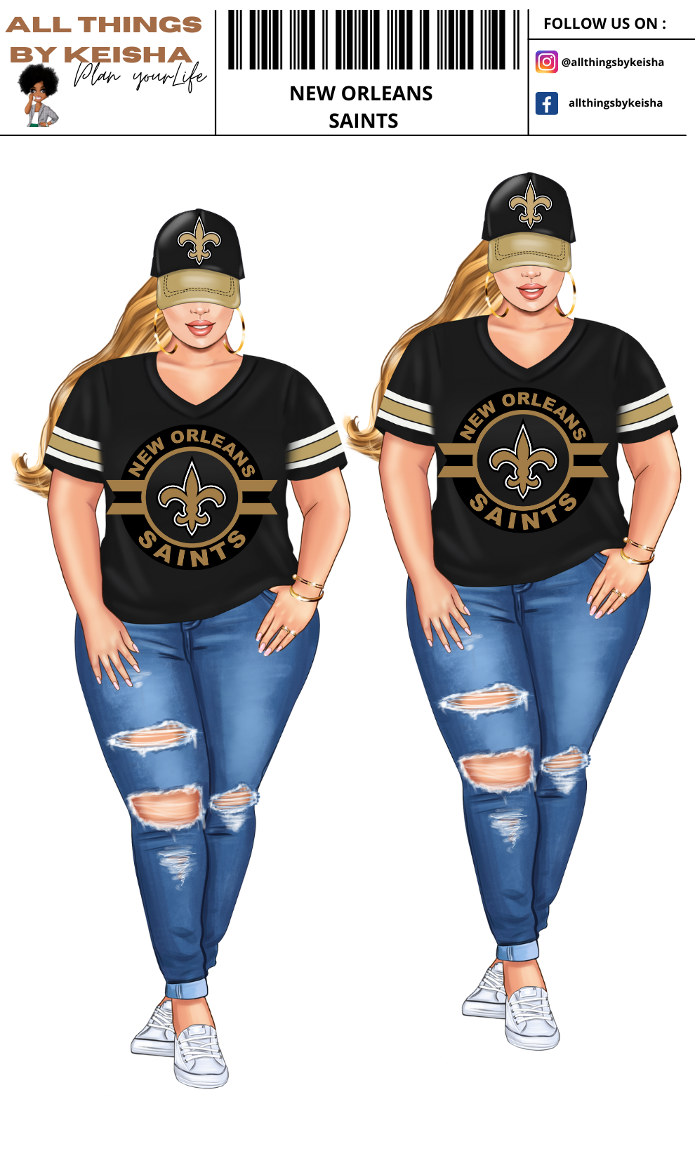 SAINTS PLANNER GIRL STICKER SET