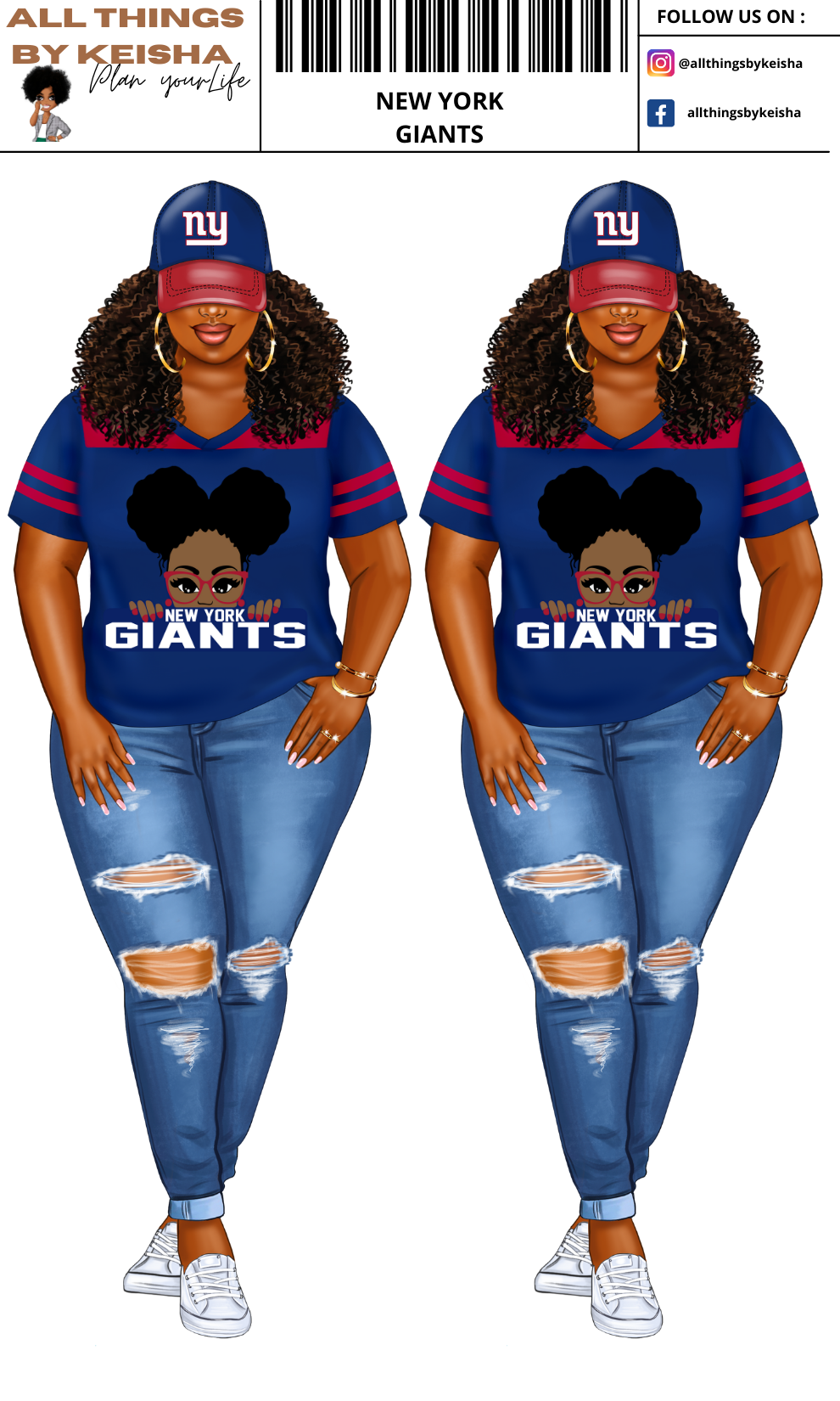 GIANTS PLANNER GIRL STICKER SET