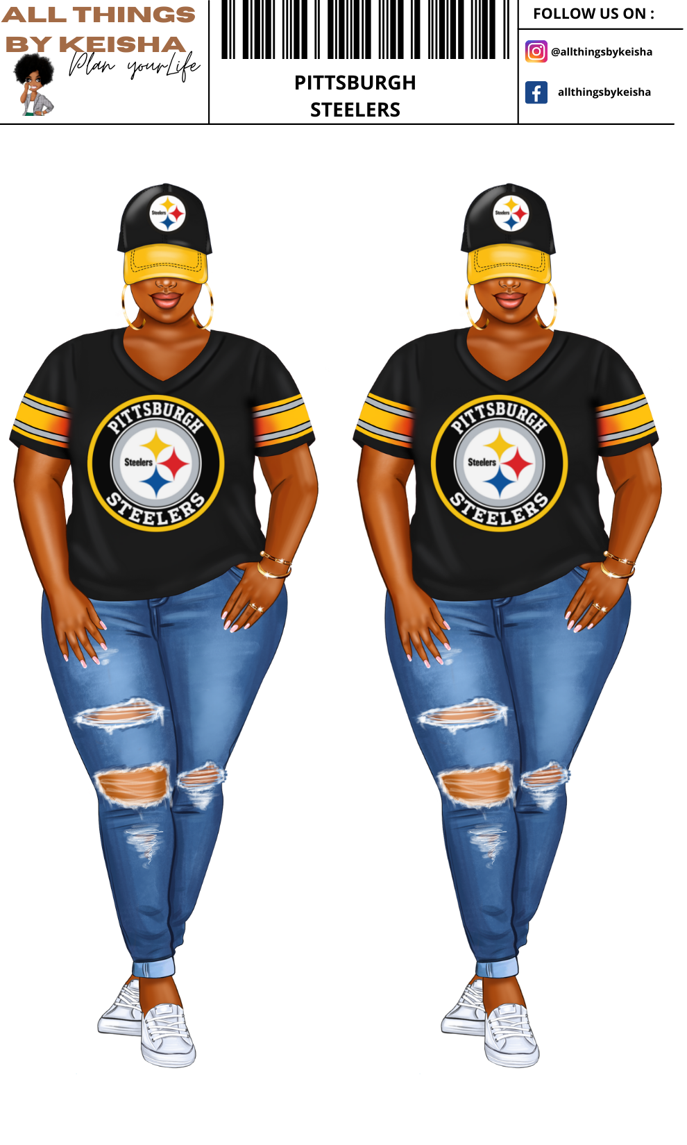 STEELERS PLANNER GIRL STICKER SET