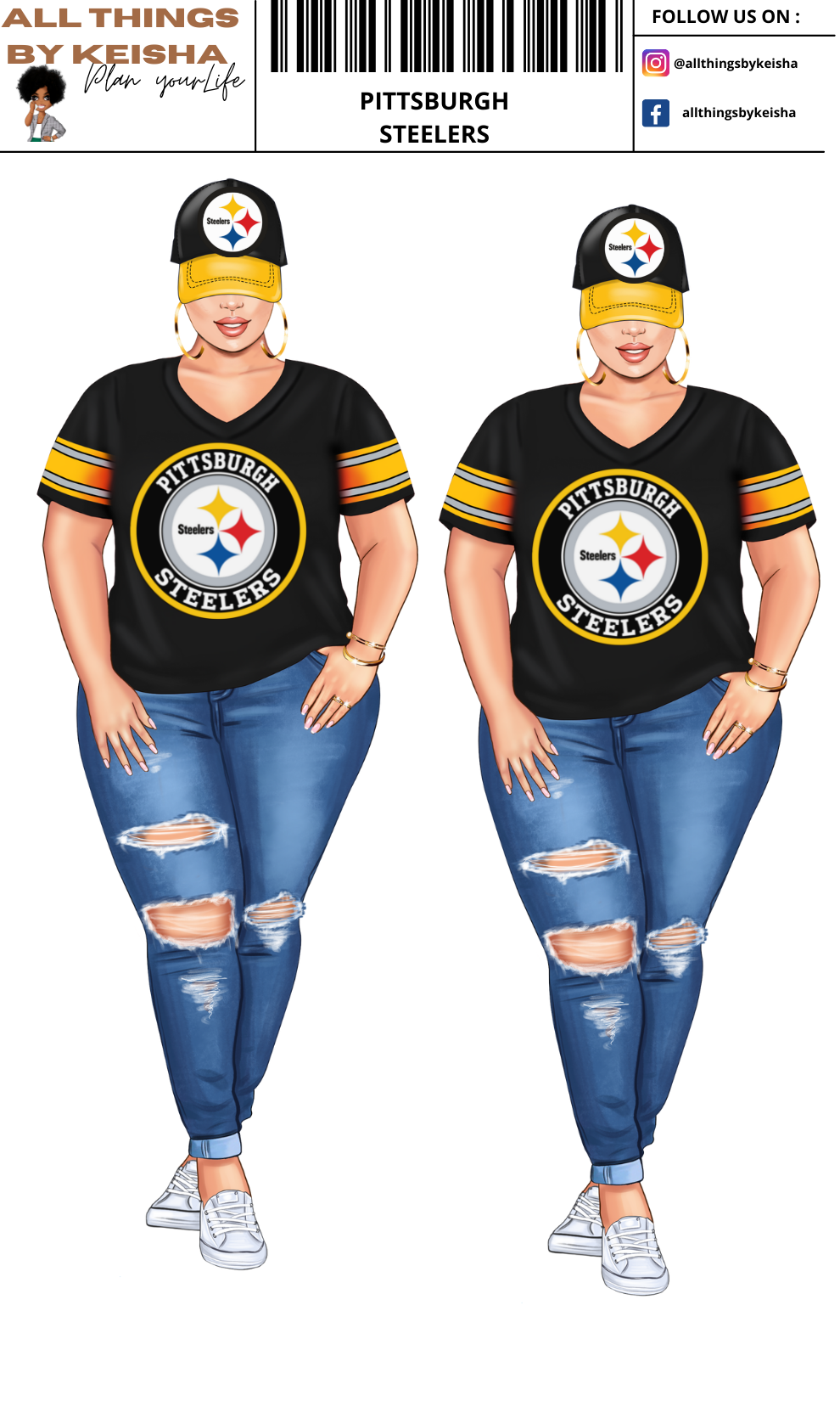 STEELERS PLANNER GIRL STICKER SET