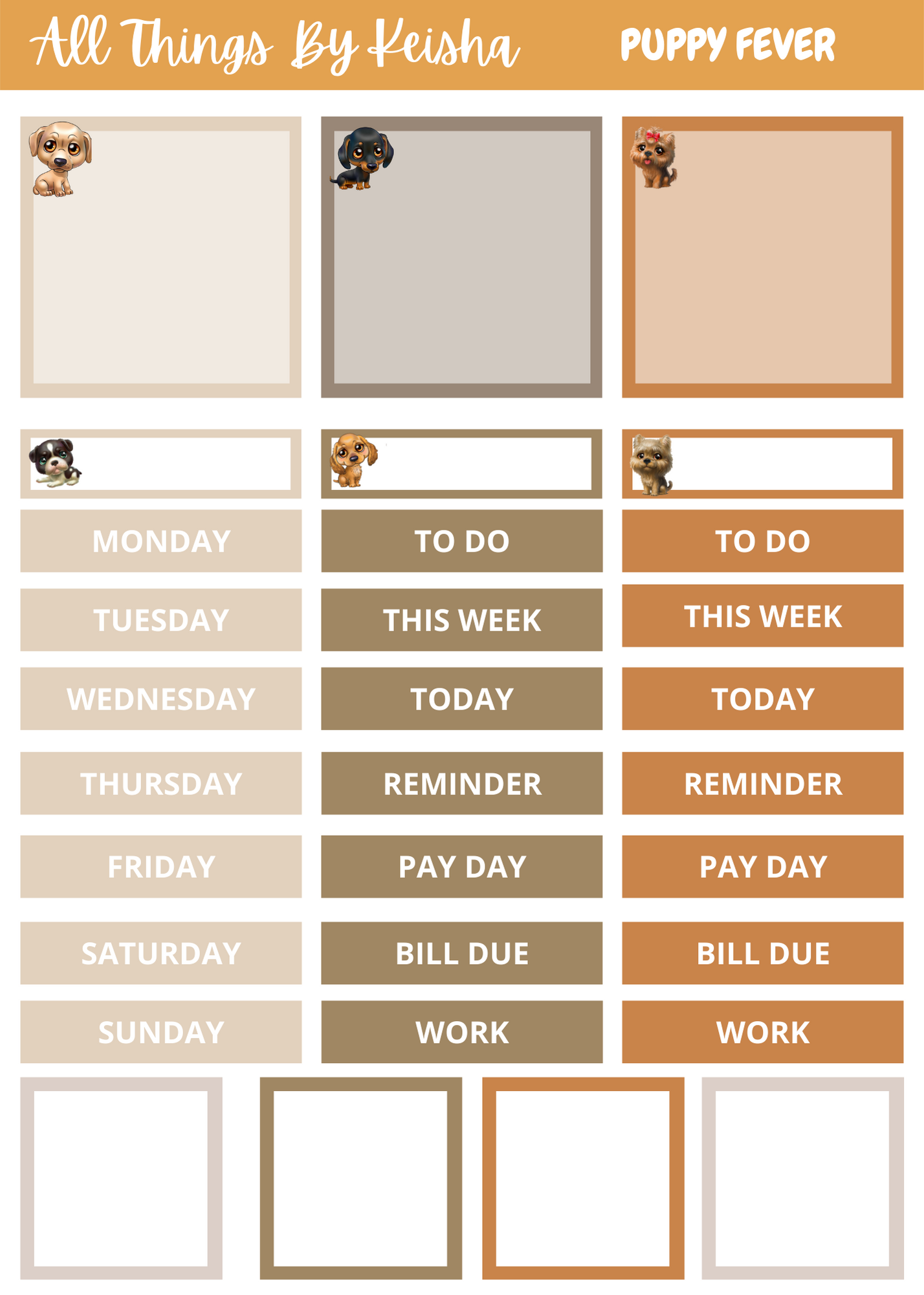 PUPPY FEVER  2- PAGE FUNCTIONAL STICKER KIT