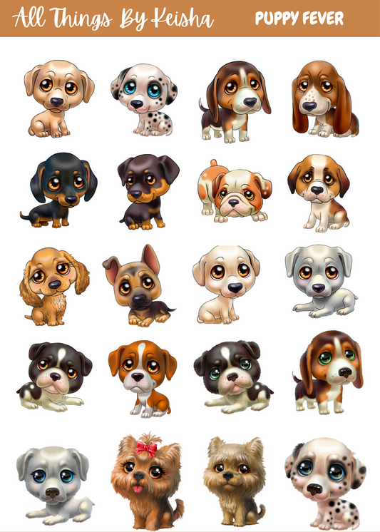 PUPPY FEVER  2- PAGE FUNCTIONAL STICKER KIT