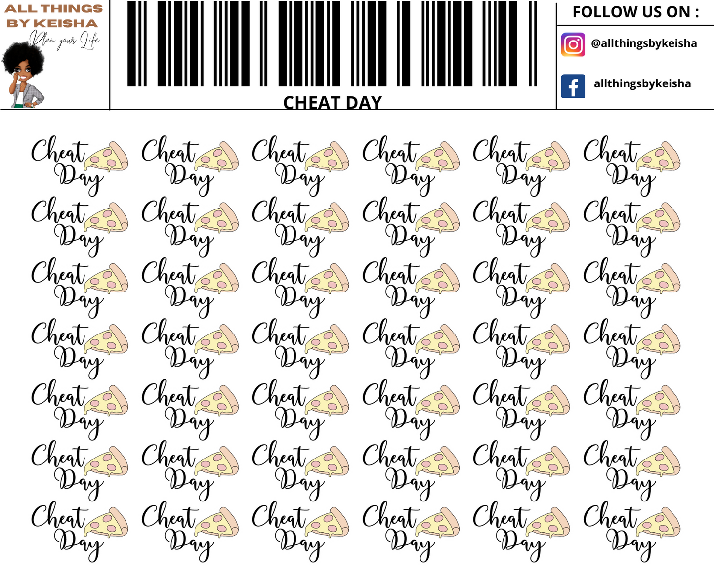 CHEAT DAY STICKERS