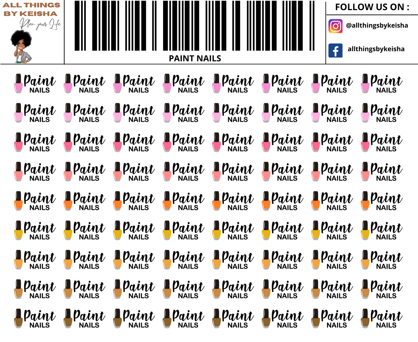 PAINT NAIL SCRIPT STICKERS