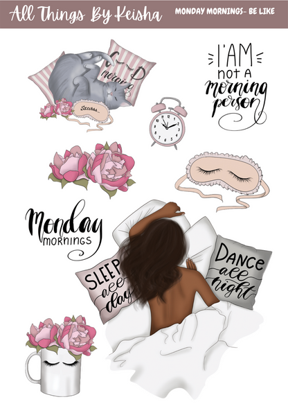 MONDAYS BE LIKE -2 -PAGE  FUNCTIONAL STICKER KITS